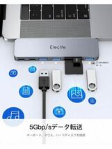 601t2409☆ Elecife Macbook Air ハブ Macbook Pro ハブ USB C ハブ 7ポート Macbook USB 変換アダプタ _画像6