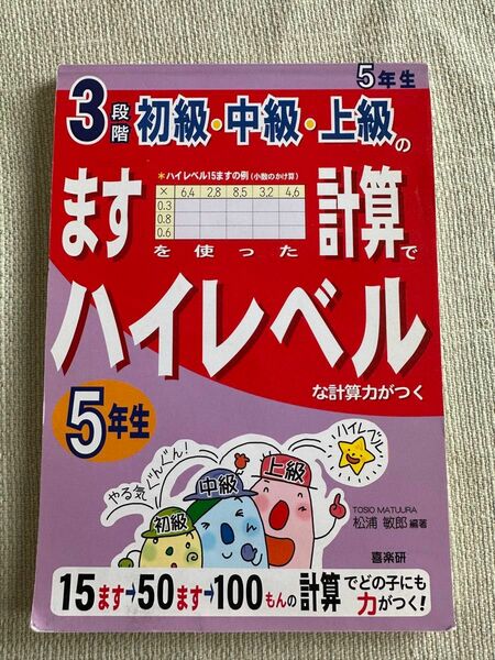 ３段階初級・中級・上級のますを使った計算でハイレベルな計算力がつく　５年生 （３段階初級・中級・上級の） 松浦敏郎／編著