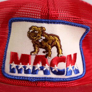 【送料無料】帽子 美品! * マックトラック macktruck mack trucks macktrucks トラッカーキャップ 平つば ワッペン ヴィンテージ 赤の画像4