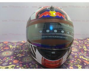 激安から★新品☆MALUSHUN日本未発売ア風REDBULLレッドブルフルフェイスヘルメットライオンロードサイズM即決アリ