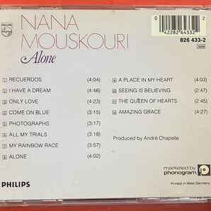 【CD】NANA MOUSKOURI「ALONE」 ナナ・ムスクーリ 輸入盤 [07050132]の画像2