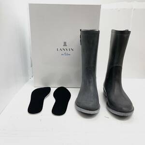  free shipping h56145 LANVIN en Blue Ran bar on blue rain boots fashion shoes size L
