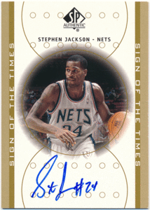 Stephen Jackson NBA 2000-01 UD SP Authentic Sign of the Times RC Rookie Signature Auto ルーキーオート スティーブン・ジャクソン