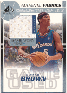 Kwame Brown NBA 2003-04 Upper Deck UD SP Game Used Authentic Fabrics Jersey ジャージカード クワミ・ブラウン