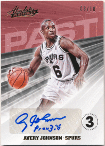 Avery Johnson NBA 2018-19 Panini Absolute Memorabilia Past Level 3 Auto 10枚限定 オート 直筆サイン エイブリー・ジョンソン