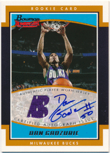 Dan Gadzuric NBA 2002-03 Bowman Signature RC Rookie Jersey Auto 999枚限定 ルーキージャージオート ダン・ガズリッチ