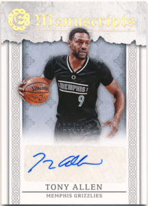 Tony Allen NBA 2016-17 Panini Excalibur Manuscripts Holo Gold Auto 10/10 オート 直筆サイン トニー・アレン ラストナンバー