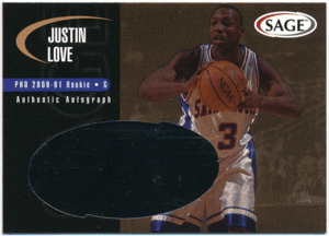 Justin Love 2000-01 Sage RC Rookie Bronze Signature Auto 650枚限定 ルーキーオート 直筆サインカード ジャスティン・ラブ