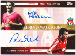 Michael Owen / Robbie Fowler 2022-23 Topps Liverpool FC Team Set Auto 25枚限定 オート リバプール ファウラー / マイケル・オーウェン