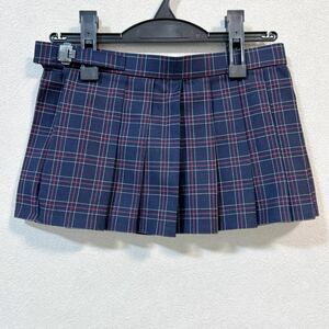 制服 紺・白・赤 チェック柄 マイクロミニスカートW67 丈25 冬用