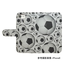 Xperia Ace III SO-53C/SOG08/A203SO　スマホケース 手帳型 プリントケース サッカーボール スポーツ モノトーン soccer_画像2