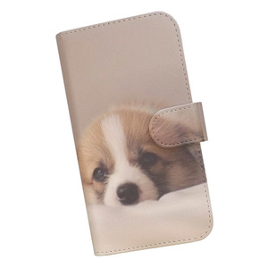 Galaxy Note10+ SC-01M/SCV45　スマホケース 手帳型 プリントケース 犬 動物 コーギー 子犬 かわいい