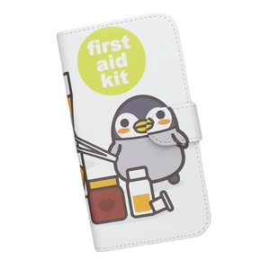 Galaxy Note10+ SC-01M/SCV45　スマホケース 手帳型 プリントケース ペンギン 動物 救急箱 エイドキット キャラクター かわいい