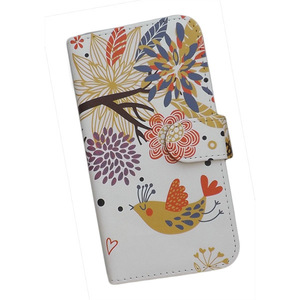 Galaxy Note10+ SC-01M/SCV45　スマホケース 手帳型 プリントケース 花 鳥 花柄 ハート 木 かわいい