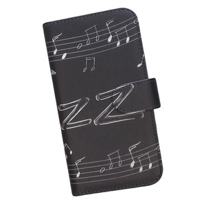Galaxy Note10+ SC-01M/SCV45　スマホケース 手帳型 プリントケース ジャズ サックス 音楽 音符 モノトーン