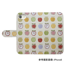 Galaxy Note10+ SC-01M/SCV45　スマホケース 手帳型 プリントケース リンゴ フルーツ アップル ハート パターン画_画像2