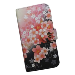 Android One S7　スマホケース 手帳型 プリントケース 和柄 花柄 桜 おしゃれ