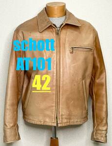 ②schott【42】AT101 米国製 シングルライダース◇牛革ジャン ハーレーgpz 900