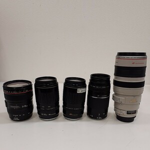 ジャンク品 Canon キャノン EFレンズ 5本セット / 24-105mm 100-300mm 75-300mm 100-400mm AF カメラレンズ