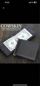 牛革 カードケース マネークリップ 二つ折り財布 ブラウン 財布