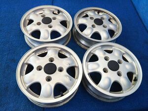  Suzuki original aluminium wheel 4 pcs set 13x4.00B 4 hole PCD 114.3 +45 center cap attaching ENKEI made Cervo Mode CN22S remove 