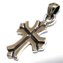 首飾 シルバー925 ペンダント シルバー メンズ レディース クロス 十字架 黒色チェーン付き人気 d0432_画像1