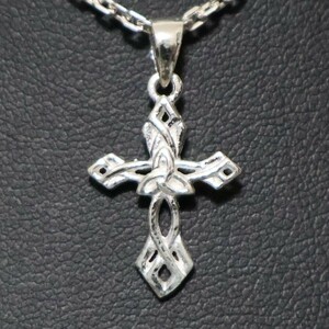 小型シルバー十字架モチーフネックレス 究極の聖なるシンボル シルバー925 ネックレスチェーン付きy0904
