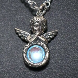シルバー首飾用 天使の輝きトップ 守護天使の象徴 ペンダント 新品 チェーン付きd0823
