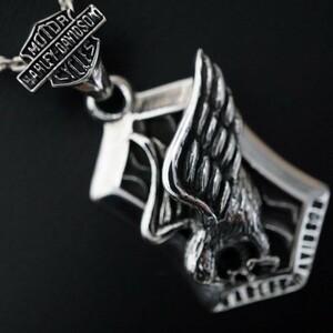 シルバー925 首飾り 鷹 盾 タカ 鷲 ワシ 翼 自由の翼 ペンダント 銀925 x0364
