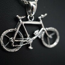 首飾り シルバー925 ペンダント 自転車 サイクル ロードバイク 銀925 チェーン付きx0378_画像7