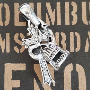 シルバー925 シルバー首飾 銀 本物 メンズ スカル ペンダント シルバー首飾 銀 人気 十字架 クロス x0278