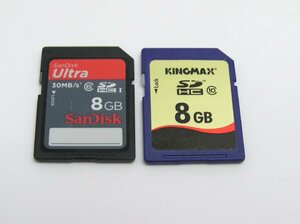 ★ハローカメラ★ 8352 SDHCカード 8GB Class 10/6 2枚セット データフォーマット済み 動作品 即決有り