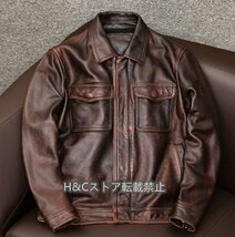 革ジャン レザージャケット ジャンパー シングルライダース 牛革 本革 カウハイド アメカジ ヴィンテージ レトロ メンズ S～6XL_画像1