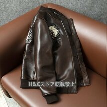 レザージャケット カウハイド 本革 革ジャン バイクレザー ライダース 牛革 メンズファッション 機関車 アメカジ ハーレー S～5XL_画像4