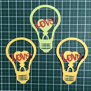 （1881C）電球・LOVE【5セット合計15枚】★カット　★★450★★