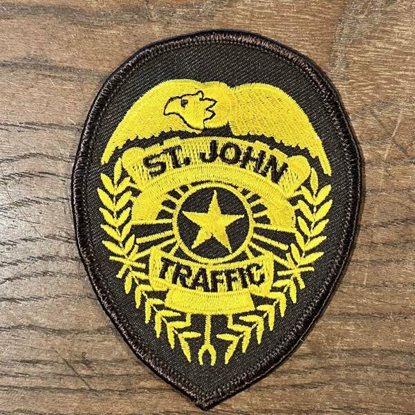 【USA vintage】ワッペン　St.John TRAFFIC 幹線道路　渋滞　保安官　アメリカ　ビンテージ　パッチ