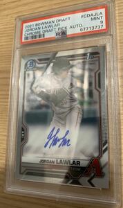 【MLB全体10位プロスペクト】JORDAN LAWLAR ジョーダンロウラー選手　直筆サイン入り　1st BOWMAN カード　PSA鑑定済み