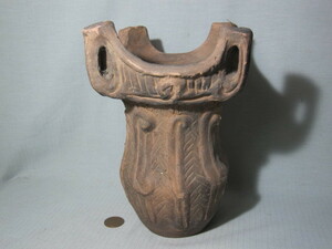  prompt decision unglazed ware * earthenware? height 22.6cm