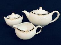 WEDGWOOD CAVENDISH ウェッジウッド キャベンディッシュ ティーセット 3点 ティーポット クリーマー シュガーポット 中古 保管品 現状品_画像1