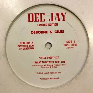 マイナー80's BOOGIE■OSBORNE & GILES - I CAN'T STOP THIS FEELING■DEE JAY RED-005■BOOGIE FUNK/MODERN DISCO■