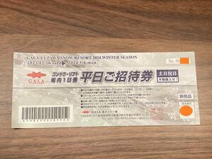 ■ＧＡＬＡ湯沢スキー場■ゴンドラ・リフト場内1日券■平日ご招待券■GALA ガーラ YUZAWA■