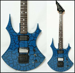 ★B.C.Rich★VIRGIN Platinum Series Black with Blue Crackle (改) 80年代 Kahlerブリッジ搭載★