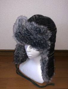 美品 KANGOL Wool Ushanka K0102FA M カンゴール ウール ウシャンカ ファー パイロットキャップ トラッパーキャップ ロシア帽 グレー 灰