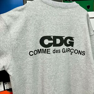 XL【新品】 CDG COMME des GARCONS LOGO SWEAT SHIRT gray コムデギャルソン ロゴ スウェット トレーナー グレー