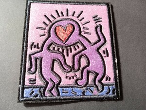 【ワッペン】Keith haring キースヘリング　刺繍ワッペン8 ワッペン 刺繍 アイロン刺繍ワッペン ×7cm