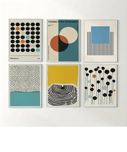 【アートポスター6枚セット】 Bauhaus バウハウス ビンテージ モダンアート キャンバスポスター 20×25cm 6枚セット