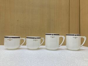 YK9056 GIVENCHY ジバンシイ カップ　 4客セット yamaka 金彩 ティーカップ コーヒーカップ ブランド 洋食器　現状品　0108