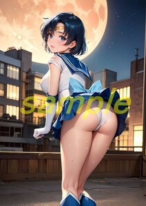 195 セーラームーン セーラーマーキュリー 水野亜美 A4 同人 イラスト 巨乳 美少女 コスプレ Anime アニメ セクシーアート acg