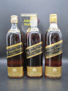 Johnnie Walker ジョニーウォーカー ブラックラベル 白紋章 ウイスキー 760ml 43%【未開栓品】古酒 3本セット