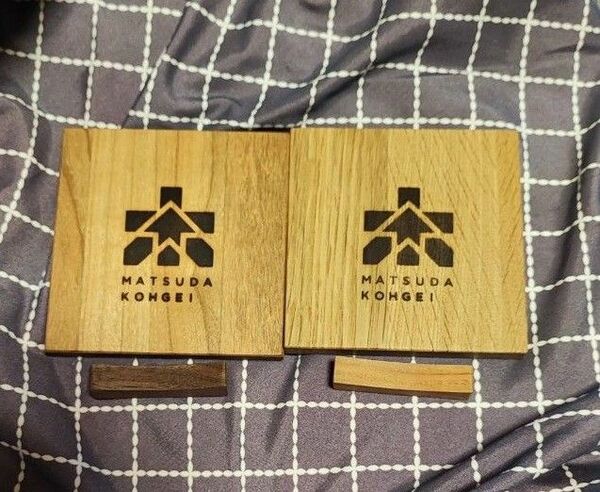木製コースターと箸置き2個セット